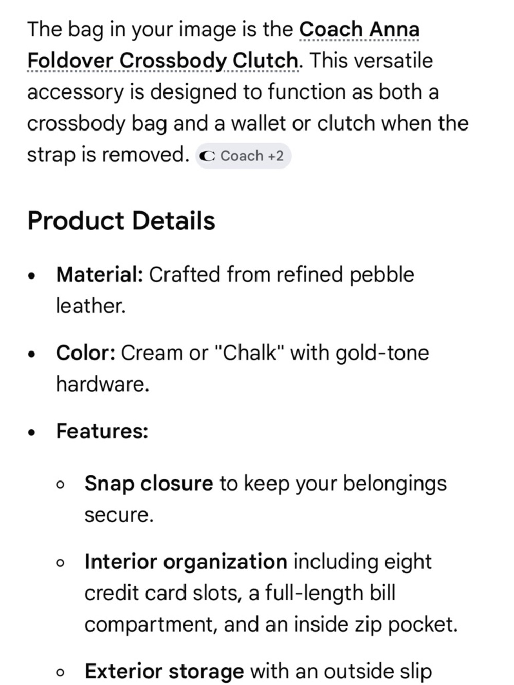 Coach Cream Crossbody with matching card holder - Picture 14 of 14